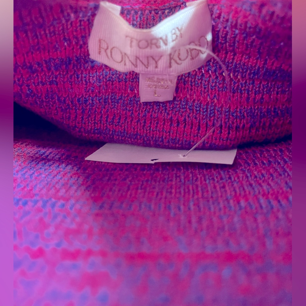 Magenta Purple Woven TORN by Ronny Kobo - Erin Dress - Large NWT - Picture 5 of 13